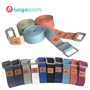 8 piedi di lunghezza cintura <span class=keywords><strong>yoga</strong></span> di alta qualità con fibbia rettangolare 8 piedi di lunghezza iyogasports logo personalizzato stampa etichetta tessuta - Product Image 6