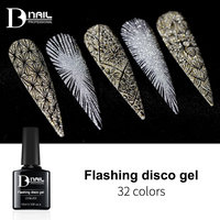 Fabricant Flash Diamond Disco Vernis Gel Soak Off Private Label 43 Couleurs Vernis à Ongles Gel Paillettes Réfléchissant Sans Hema