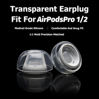 Embouts d'oreille en latex transparent antidérapants pour Apple Airpods Pro 1/2, embouts de protection pour écouteurs, couvre-écouteurs, réduction du bruit, embout d'oreille