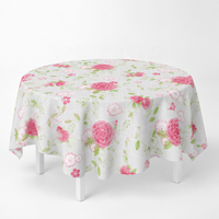 Nappes jetables en plastique PEVA, rondes de 60 pouces, écologiques, motif rose rétro, vente en gros