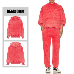 Kingsen Sun Faded Cotton Pull épais à capuche pour hommes French Terry Vintage Washed Heavyweight Hoodie Hip Hop Design - Product Image 2