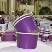 Pot à crème glacée à paroi simple en papier de qualité alimentaire écologique avec fonction imperméable Biodégradable et compostable Logo personnalisé accepté