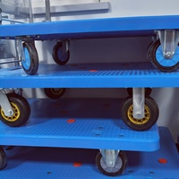 Chariot de manutention de documents de bureau pliable à quatre roues, robuste, bleu, capacité de charge 200 kg, avec roues de 5 pouces – Meilleure vente