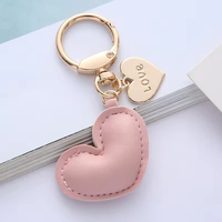 Gantungan Kunci Kulit PU Bentuk Hati Grosir, Gantungan Kunci Fashion, Hiasan Tas, Liontin Hati Peach, Gantungan Kunci Mobil Lucu, Aksesoris Gantungan Kunci