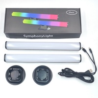 Barre lumineuse intelligente RGB à commande par application, 2 pièces, avec reconnaissance de rythme musical, lumière d'ambiance pour TV, vente chaude