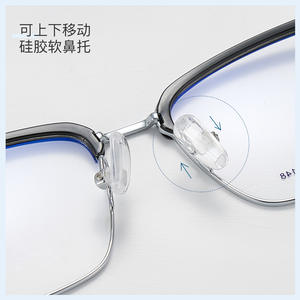 Monture de lunettes carrée en métal Danyang Js6522 pour hommes, branches réglables, monture complète, verres en résine - Product Image 1