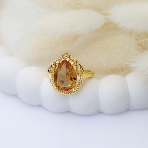 Anillo de racimo de piedra CZ redonda con forma de pera de sultanita, venta al por mayor, joyería de plata de ley 925 hecha a mano turca - Product Image 4