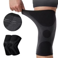 Manchons de compression pour le genou Soulagement de la douleur Double bandes de silicone antidérapantes Attelle de genou confortable, respirante et personnalisée