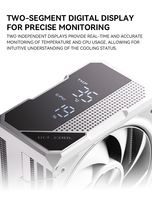 Refroidisseur CPU Zeromaster 6 caloducs à roulement fluide avec affichage numérique, ventilateur silencieux pour processeur Intel pour boîtier d'ordinateur OEM