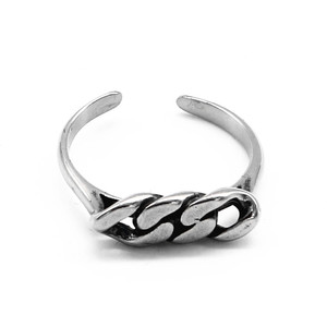 yunnique Stainless Steel <b>Open</b> <b>Ring</b> Twisted Chain Design Minimalist Jewelry Gift for Women Men Fashion <b>Rings</b> - Product Image 1