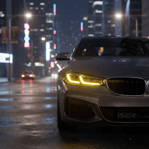 Faro Láser para Serie 5 G30 F90 LCI, Mejora con Cejas Azules y Negras, DRL de Doble Color, Interruptor Amarillo y Blanco, Luz Delantera de 12V - Product Image 4