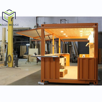 Container Bar Portatile, Container Marittimo Adibito a Birreria e Caffetteria per Chiosco da Strada/Parco/Piazza