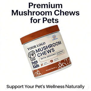 תוסף תזונה ללעיסה לכלבים, תמצית פטריות ביחס של 8:1, תומך בעור, אנרגיה ובריאות המפרקים, מכיל זנב תרנגול הודו ופטריית רעמת האריה, OEM/ODM - Product Image 4