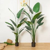 Grande plante verte artificielle du sol au plafond voyageur banane oiseau de paradis en pot ornements de décoration de la maison