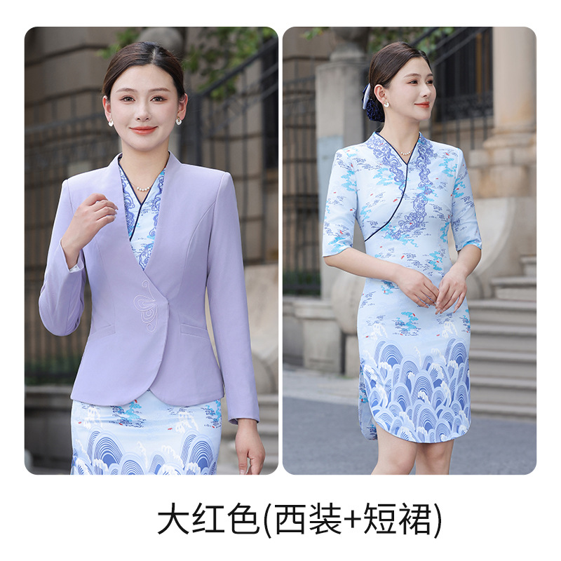 gray-blue suit dress