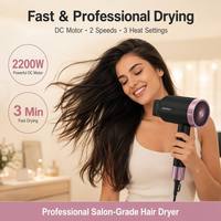 Sèche-cheveux professionnel 2200 W à moteur DC pour usage domestique avec concentrateur, séchage rapide, usine OEM pour des résultats professionnels