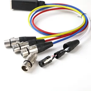 Carcasa de aluminio multifunción 8P8C hembra a 4x XLR hembra, cable adaptador de cubierta de mascota colorida