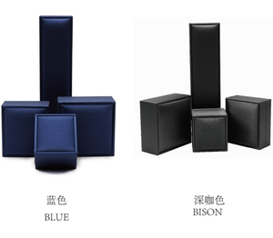 Custom logo <strong>Gold</strong> Silver Blue Leather <strong>Ring</strong> <strong>Box</strong> Jewelry Packaging with Bag - Product Image 3