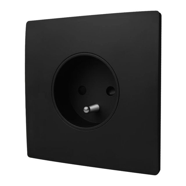 Durable Minimalist Black IP44-rated Brass Schuko Wall Socket 16A 250V for Retro Industrial and Modern Home Decor