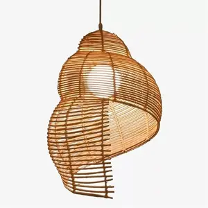 Handcrafted Bamboo lamp Rattan led Lampshade Made In China Decorations For Outdoor And Hotels Resorts