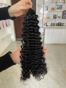 Factory Wholesale 100% Virgin Human Crochet Hair Braid Kinky Curly Human Hair Crochet Pre Loop Feathering Tip Crochet Human Hair - Product Image 4