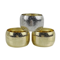 Anneau de serviette rond en métal pour mariage, or/argent/or rose/laiton, vente en gros