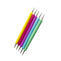 Vente en gros de stylos macaron pour ongles, ensemble de 5 pièces, sélecteur de strass, stylo cristal pour ongles