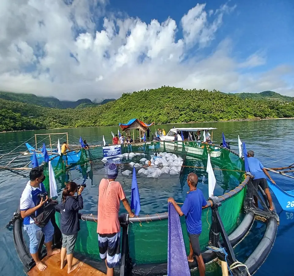 Di alta qualità pontone di plastica galleggiante di acquacoltura per la pesca fattoria gabbia di pesce gabbia