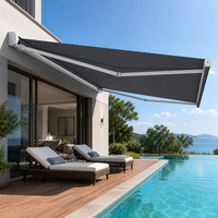 Auvent rétractable motorisé pour villa, cour, jardin, extérieur, résistant aux intempéries et aux UV, à fixation murale