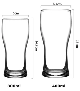 Drinking Glass Beer Hiball Cup Tumbler Bar Glassware Craft Beer Glass Wheat 300ml/400ml Pilsner Glass