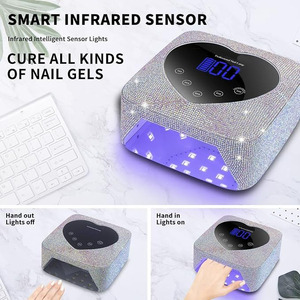 Lampe à ongles UV LED portable sans fil haute puissance, rechargeable, séchoir à vernis gel, contrôle tactile, durcissement rapide 365nm, cœur en strass - Product Image 3