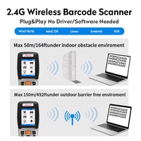 Lector de Códigos de Barras JR RF4000 con Batería de Alta Capacidad de 1400 mAh, Compatible con Android, iOS y Windows, Lector de Códigos QR 1D y 2D