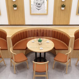 Tùy Chỉnh Bảng Và Ghế Hiện Đại Thương Mại Nhà Hàng Gian Hàng Chỗ Ngồi Thương Mại Sofa Cong Gian Hàng Chỗ Ngồi Đồ Nội Thất - Product Image 3