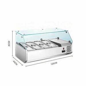 เคาน์เตอร์สลัด1.2เมตรโต๊ะในตู้เย็นสลัดบาร์ด้านบนสลัดสลัดแสดงพิซซ่าสแตนเลสโต๊ะตู้เย็นระบายความร้อนโดยตรง - Product Image 2