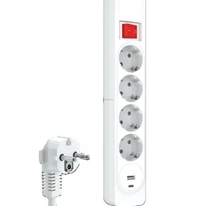 eu power strips 4 Ways European with Child Surge Protection Standard Grounding