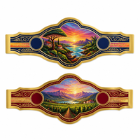 Bandes de cigares personnalisées à impression numérique multicolore, étiquettes artistiques dégradées en édition limitée pour les artisans de boutiques