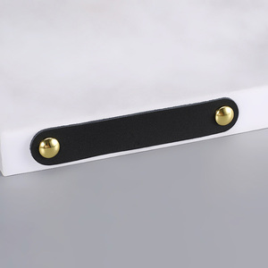 Factory Direct OEM Luxury Genuine Leather Drawer <strong>Pulls</strong> Handles Furniture Cabinet Leather Handles - Product Image 4