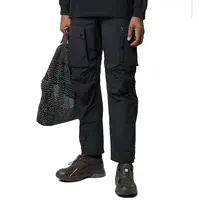 Nange थोक कस्टम OEM सीधे जेब कार्गो पैंट पुरुषों Streetwear ड्रा स्ट्रिंग आउटडोर काले नायलॉन Windproof ट्रैक पैंट पुरुषों