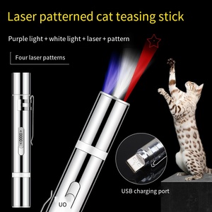Oplaadbare, milieuvriendelijke laserpointer voor katten, interactief speeltje met meerdere patronen, <span class=keywords><strong>laser</strong></span>-teaser met LED-licht, laserpen voor huisdieren - Product Image 3