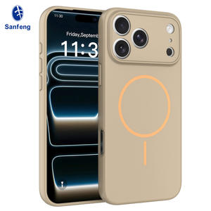 Nuova Cover Magnetica per <span class=keywords><strong>iPhone</strong></span> 17 <span class=keywords><strong>Pro</strong></span> <span class=keywords><strong>Max</strong></span> in Tinta Unita con Finitura Effetto Pelle <span class=keywords><strong>Oro</strong></span> Deserto e Protezione Lente con Foro di Precisione - Product Image 1