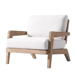 Chaise de jardin en teck, chaise longue d'extérieur imperméable en bois massif, design simple pour villa, cour, balcon - Product Image 1