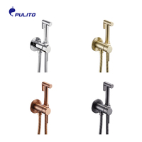 Pulito Ensemble de pulvérisation pour bidet et shattaf en laiton brossé or rose, pour l'hygiène personnelle, kit de douche WC portatif pour salle de bain