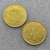 Pièces de monnaie commémoratives de style antique de 100 zlotych de Pologne de 1925, cadeaux, décoration de la maison
