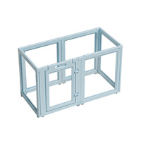 Parc de jeu moderne blanc pour animaux de compagnie avec panneaux en acrylique transparents, clôture pliable pour chiens et chats avec porte d'accès pour petits animaux d'intérieur
