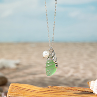 Vibrant mer verre pendentif collier océan inspiré plage bijoux cadeau mode pendentif colliers en gros