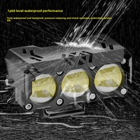 Phare de moto en promotion, projecteur LED modifié pour voiture, bicolore, à trois yeux, étanche IP68, 10500LM