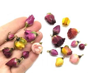 จี้สายรัดทำจากเรซินลายดอกไม้แห้งพร้อมที่พันหูฟังวัสดุ DIY หมวกลูกปัดสำหรับเก็บเครื่องประดับ - Product Image 2