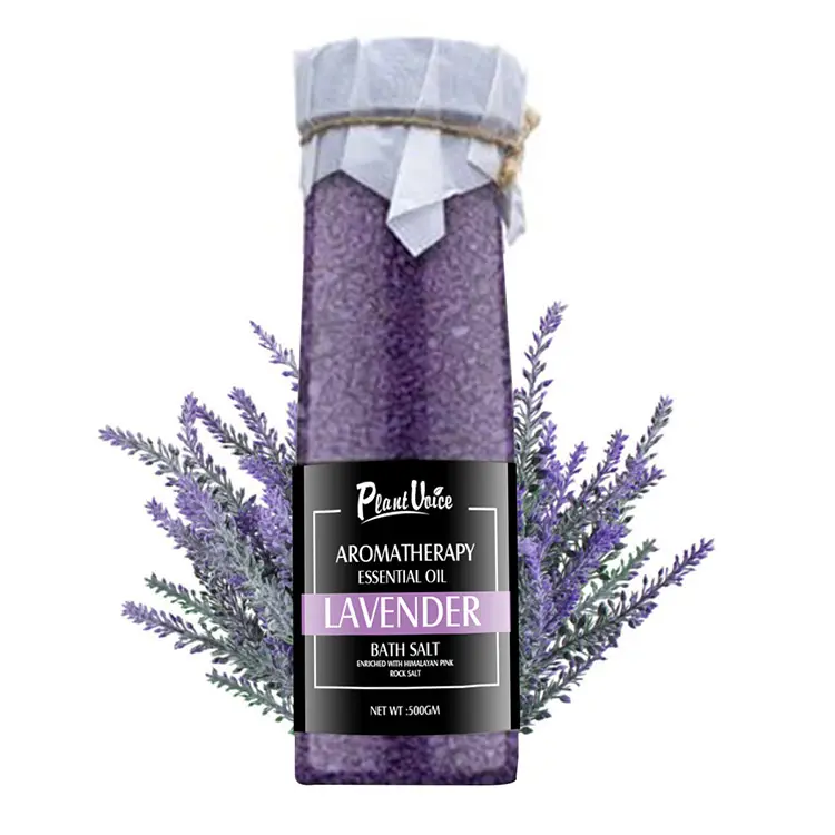Custom Cbd Organic Lavender Weight Loss Epsom Soak Bath Salt Eucalyptus Bubbles Foot Foaming Bath With Pure Epsom Salt