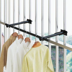 Barre de séchage de vêtements antivol avec filet de protection, <span class=keywords><strong>pour</strong></span> usage domestique intérieur, <span class=keywords><strong>sans</strong></span> <span class=keywords><strong>perçage</strong></span>, simple, <span class=keywords><strong>pour</strong></span> balcon, cadre de fenêtre, <span class=keywords><strong>baie</strong></span> <span class=keywords><strong>vitrée</strong></span> Tg74510 - Product Image 6
