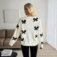 Cardigan en tricot jacquard à nœud pour femme, manches longues, à nouer devant, ample, doux, ouvert, pull décontracté, vêtement d'extérieur en tricot pour femme, automne